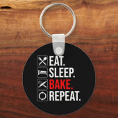 食べ.眠れ。焼く。繰り キーホルダー (正面)