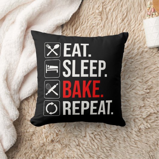 食べ.眠れ。焼く。繰り クッション (ブランケット)