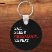 食べ.眠れ。系図学。繰り返す。 キーホルダー (正面)