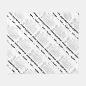 食べ...眠れ…統考え計（ベル曲線） フリースブランケット (正面(横))