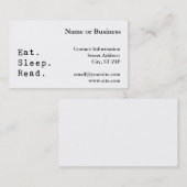 食べ.眠れ。読. 名刺 (正面/裏面)