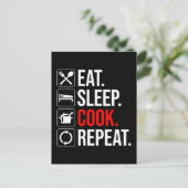 食べ.眠れ。調理師。繰り ポストカード (スタンド正面)