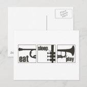 食べ.眠れ。遊.トランペット ポストカード (正面/裏面)