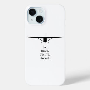 食べ.眠れ。172を飛ぶ。繰り返す。航空飛行機 iPhone 15ケース