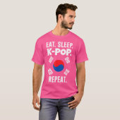 食べ.眠れ。Kポップ・アートの.繰り返す。K ポップ・アートの- Tシャツ (正面フル)