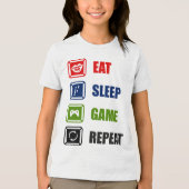 食べ，睡眠，ゲーム，リピート トライブレンドＴシャツ (正面)