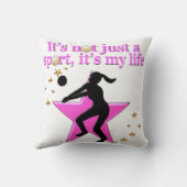 食べ,睡眠,電車,ピンクのバレーボールのスターデザイン クッション (裏面)