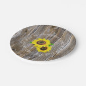 食べ、飲み、そして結婚しよう 木とひまわり ペーパープレート (アングル)