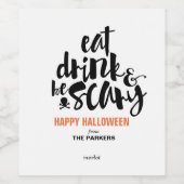 食べ、飲み、怖いカスタマイズ可能 ワインラベル (シングルラベル)