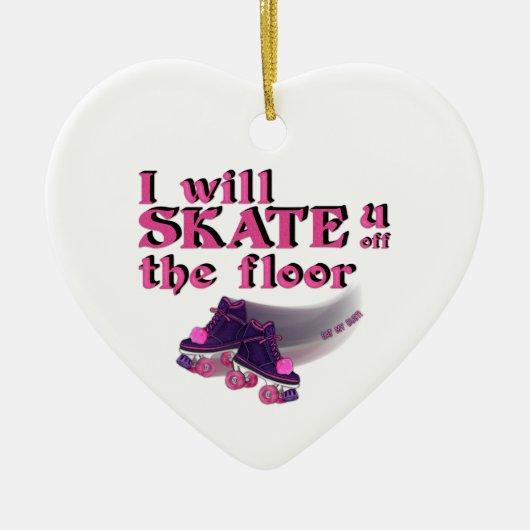 食べ My Dust - Rollerスケートで滑るユーモア セラミックオーナメント (正面)