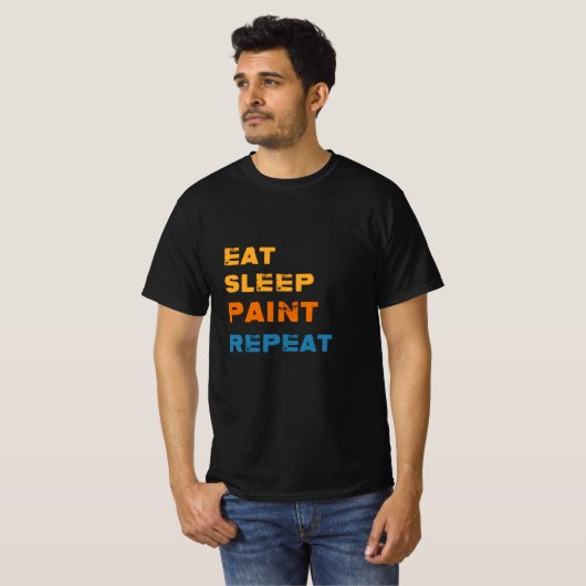 食べ-Sleep-絵を描 Repeat、Painter Tシャツ (正面フル)