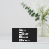 食べ Sleep Anime Repeat 日本のマンガ愛好者 名刺 (スタンド正面)