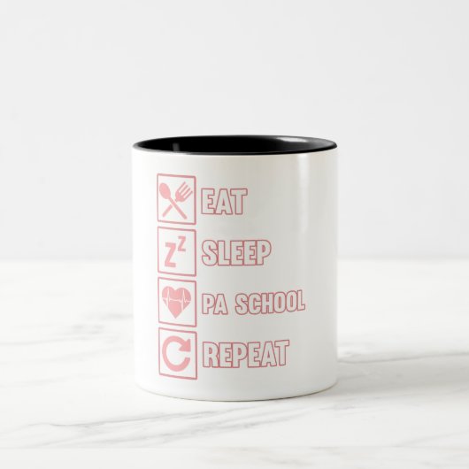 食べ Sleep PA School医師補助医 ツートーンマグカップ (中央)