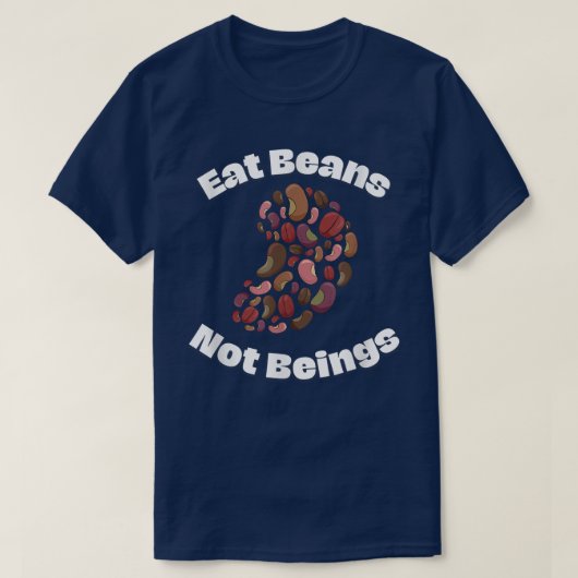 食べBeans Not Alivesおもしろいビーガン Tシャツ (デザイン正面)