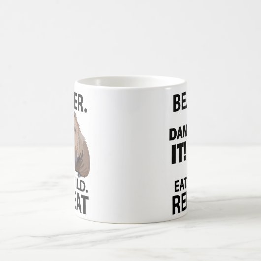 食べBeaverおもしろい Animalの作成 コーヒーマグカップ (中央)