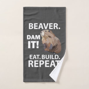 食べBeaverおもしろい Animalの作成 ハンドタオル