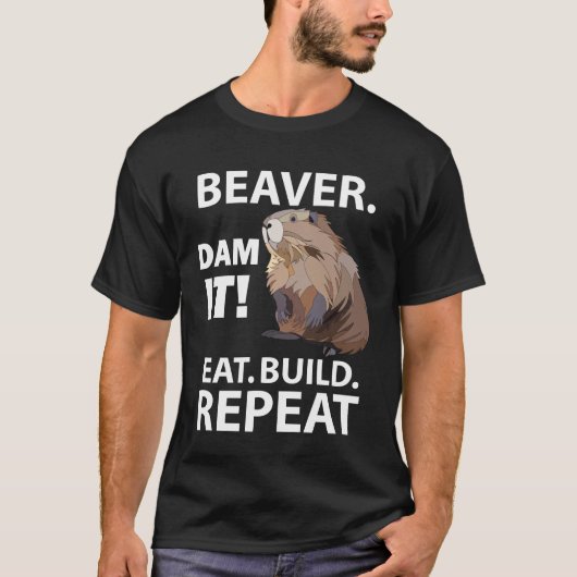 食べBeaverおもしろい Animalの作成 Tシャツ (正面)