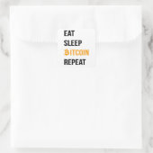 食べBitcoinリピートをスリープ スクエアシール (バッグ)