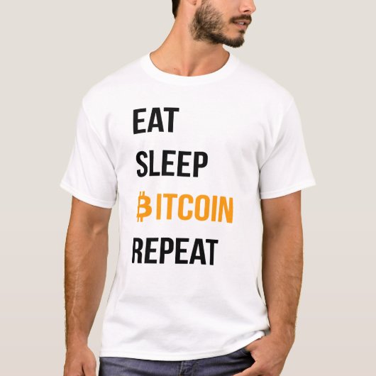 食べBitcoinリピートをスリープ Tシャツ (正面)