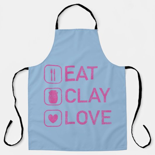 食べClay Love – 女子おもしろい陶芸品 エプロン (正面)