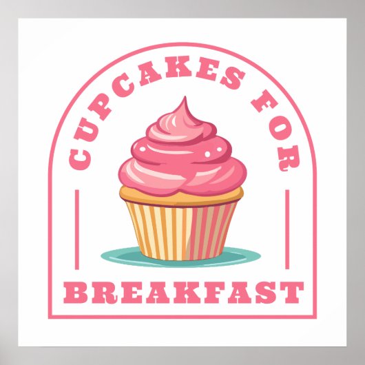食べCupcakes for Breakfast誕生日 ポスター (正面)