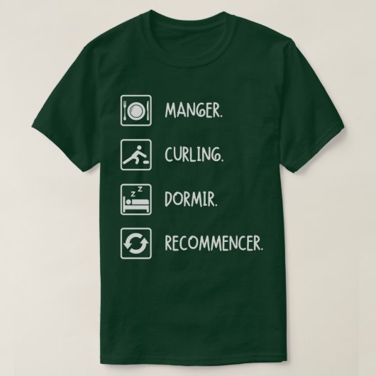 食べCurling Sleep Restart Tシャツ (デザイン正面)