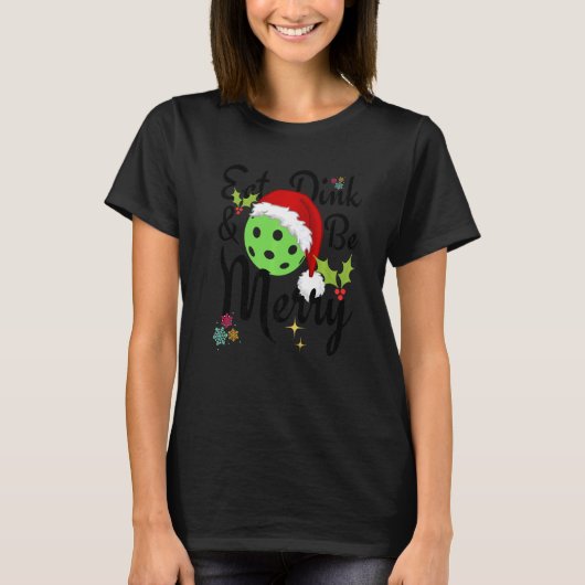 食べDinkとBeメリー Pickleball Tシャツ (正面)