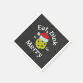 食べDink and Beメリー Pickleball Christmas スタンダードカクテルナプキン (角)