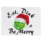 食べDink and Be Merry Christmas Pickleball Large ラージペーパーバッグ (裏面)