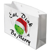 食べDink and Be Merry Christmas Pickleball Large ラージペーパーバッグ (裏面アングル)