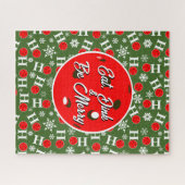食べDink & Be Redメリー Green Ho Ho Ho Pickleball ジグソーパズル (横)