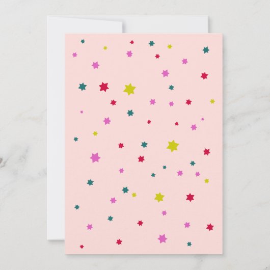 食べDRINKとBEメリー赤面パーソナライズされたピンク 招待状 (裏面)