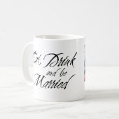 食べDRINKとBE結婚したフォトカスタムブライダルギフト コーヒーマグカップ (正面左)