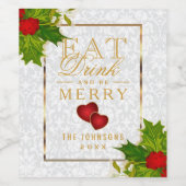 食べDrink and Beメリー – クリスマス ワインラベル (シングルラベル)