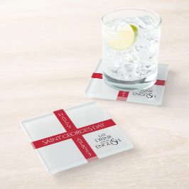食べDrink and Be English St George's Cross Flag ガラスコースター
