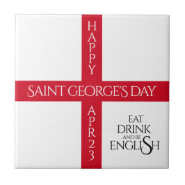 食べDrink and Be English St George's Cross Flag タイル