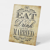 食べDrink & Be結婚した - Vintage Wedding 台座サイン (正面)