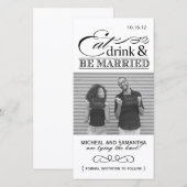 食べDrink & Be 結婚した Save the Date Photo Cards セーブザデート (正面/裏面)