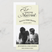 食べDrink, Be 結婚した Save the Date Photo Cards セーブザデート (正面/裏面)