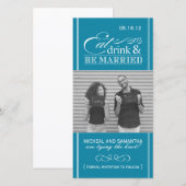 食べDrink & Be 結婚した Save the Date Photo Cards セーブザデート (正面/裏面)