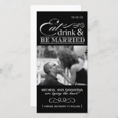 食べDrink & Be 結婚した Save the Date Photo Cards セーブザデート (正面/裏面)