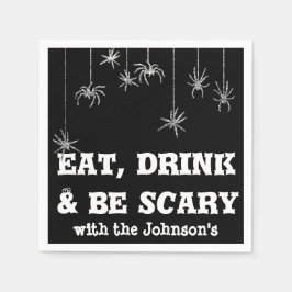 食べDrink Be Screarつる's Spider Halloween Black スタンダードカクテルナプキン