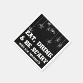 食べDrink Be Screarつる's Spider Halloween Black スタンダードカクテルナプキン (角)