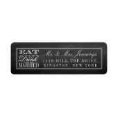 食べDrink & BeChalkboardウェディングラ結婚したベル ラベル (正面)