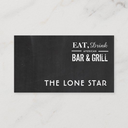 食べDrink Chalkboard、バー&グリル、Pub/Brewery 名刺 (正面)