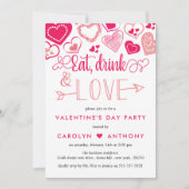 「食べDrink & Love」バレンタインデーのパーティー 招待状 (正面)