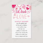 「食べDrink & Love」バレンタインデーブライダルシャワー エンクロージャーカード (正面)