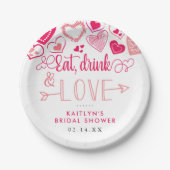 「食べDrink & Love」バレンタインデーブライダルシャワー ペーパープレート (正面)