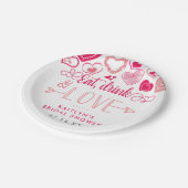 「食べDrink & Love」バレンタインデーブライダルシャワー ペーパープレート (アングル)