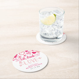 「食べDrink & Love」バレンタインデーブライダルシャワー ラウンドペーパーコースター